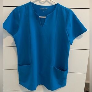 Mandala Scrubs Set Electric Blue XS Top / S High Waisted Jogger Pants